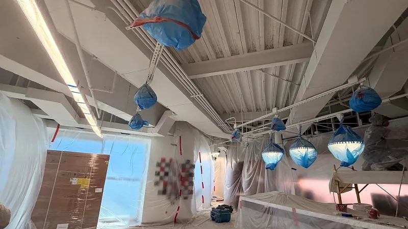 Commercial space prepared for painting, South Florida
