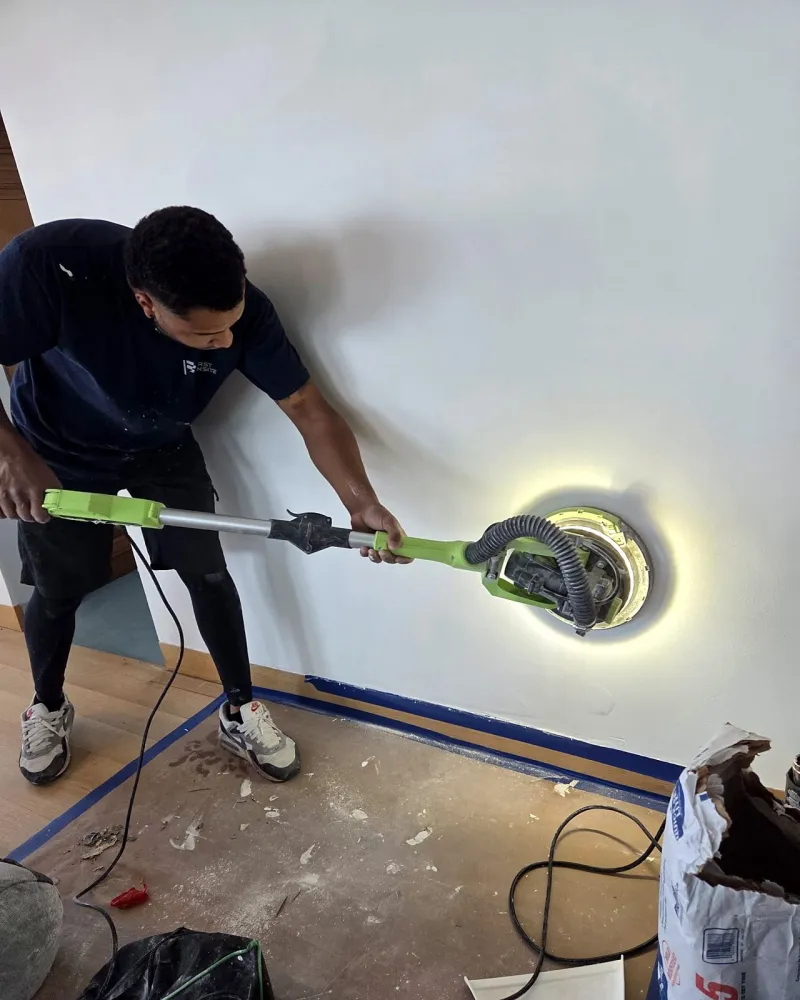 Skim coat sanded smooth before priming, Miami