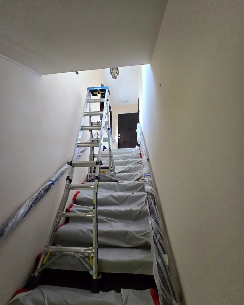 Staircase prepared for painting, Miami